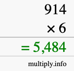 How to calculate 914 times 6 using long multiplication