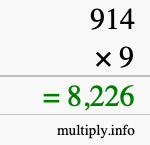 How to calculate 914 times 9 using long multiplication How to calculate 914 times 9 using long multiplication