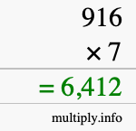 How to calculate 916 times 7 using long multiplication How to calculate 916 times 7 using long multiplication