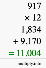 How to calculate 917 times 12 using long multiplication How to calculate 917 times 12 using long multiplication