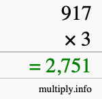 How to calculate 917 times 3 using long multiplication How to calculate 917 times 3 using long multiplication