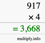 How to calculate 917 times 4 using long multiplication How to calculate 917 times 4 using long multiplication