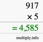 How to calculate 917 times 5 using long multiplication How to calculate 917 times 5 using long multiplication