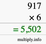 How to calculate 917 times 6 using long multiplication
