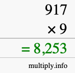 How to calculate 917 times 9 using long multiplication How to calculate 917 times 9 using long multiplication