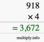 How to calculate 918 times 4 using long multiplication How to calculate 918 times 4 using long multiplication