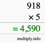 How to calculate 918 times 5 using long multiplication How to calculate 918 times 5 using long multiplication
