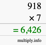 How to calculate 918 times 7 using long multiplication How to calculate 918 times 7 using long multiplication