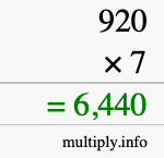 How to calculate 920 times 7 using long multiplication How to calculate 920 times 7 using long multiplication