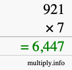 How to calculate 921 times 7 using long multiplication How to calculate 921 times 7 using long multiplication