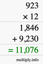 How to calculate 923 times 12 using long multiplication How to calculate 923 times 12 using long multiplication