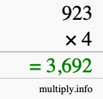 How to calculate 923 times 4 using long multiplication How to calculate 923 times 4 using long multiplication