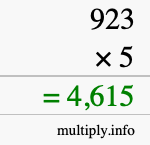 How to calculate 923 times 5 using long multiplication How to calculate 923 times 5 using long multiplication
