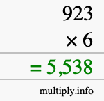 How to calculate 923 times 6 using long multiplication How to calculate 923 times 6 using long multiplication