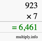 How to calculate 923 times 7 using long multiplication How to calculate 923 times 7 using long multiplication