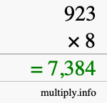 How to calculate 923 times 8 using long multiplication How to calculate 923 times 8 using long multiplication