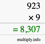 How to calculate 923 times 9 using long multiplication How to calculate 923 times 9 using long multiplication