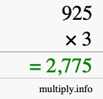 How to calculate 925 times 3 using long multiplication How to calculate 925 times 3 using long multiplication