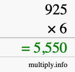 How to calculate 925 times 6 using long multiplication How to calculate 925 times 6 using long multiplication