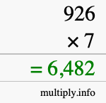 How to calculate 926 times 7 using long multiplication How to calculate 926 times 7 using long multiplication