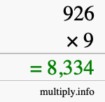 How to calculate 926 times 9 using long multiplication