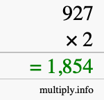 How to calculate 927 times 2 using long multiplication How to calculate 927 times 2 using long multiplication