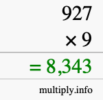 How to calculate 927 times 9 using long multiplication