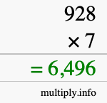 How to calculate 928 times 7 using long multiplication How to calculate 928 times 7 using long multiplication