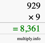 How to calculate 929 times 9 using long multiplication How to calculate 929 times 9 using long multiplication