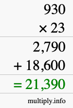 How to calculate 930 times 23 using long multiplication How to calculate 930 times 23 using long multiplication