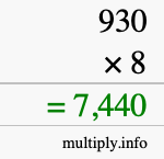 How to calculate 930 times 8 using long multiplication How to calculate 930 times 8 using long multiplication