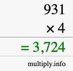 How to calculate 931 times 4 using long multiplication How to calculate 931 times 4 using long multiplication