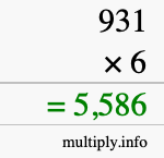 How to calculate 931 times 6 using long multiplication How to calculate 931 times 6 using long multiplication