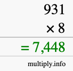 How to calculate 931 times 8 using long multiplication How to calculate 931 times 8 using long multiplication