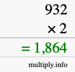 How to calculate 932 times 2 using long multiplication How to calculate 932 times 2 using long multiplication