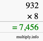 How to calculate 932 times 8 using long multiplication How to calculate 932 times 8 using long multiplication