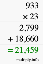 How to calculate 933 times 23 using long multiplication How to calculate 933 times 23 using long multiplication