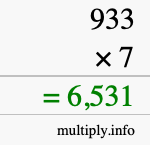 How to calculate 933 times 7 using long multiplication How to calculate 933 times 7 using long multiplication