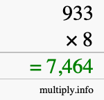 How to calculate 933 times 8 using long multiplication How to calculate 933 times 8 using long multiplication