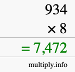 How to calculate 934 times 8 using long multiplication How to calculate 934 times 8 using long multiplication