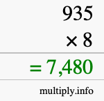 How to calculate 935 times 8 using long multiplication How to calculate 935 times 8 using long multiplication
