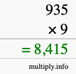 How to calculate 935 times 9 using long multiplication How to calculate 935 times 9 using long multiplication
