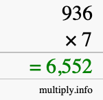 How to calculate 936 times 7 using long multiplication How to calculate 936 times 7 using long multiplication