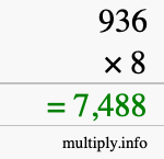 How to calculate 936 times 8 using long multiplication How to calculate 936 times 8 using long multiplication