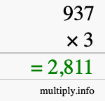 How to calculate 937 times 3 using long multiplication How to calculate 937 times 3 using long multiplication