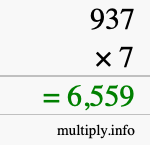 How to calculate 937 times 7 using long multiplication How to calculate 937 times 7 using long multiplication