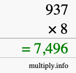 How to calculate 937 times 8 using long multiplication How to calculate 937 times 8 using long multiplication