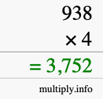 How to calculate 938 times 4 using long multiplication How to calculate 938 times 4 using long multiplication