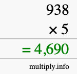 How to calculate 938 times 5 using long multiplication How to calculate 938 times 5 using long multiplication