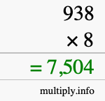 How to calculate 938 times 8 using long multiplication